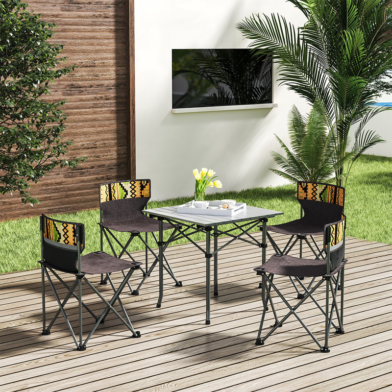 Lamontray 4 - Person Patio Dining Set Square Table