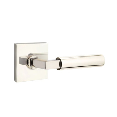 Mortaise intérieure Emtek Select Passage avec rosette carrée et tige carrée en L, levier lisse