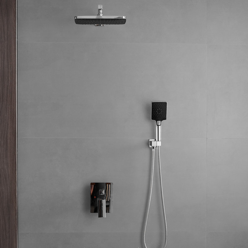 1 Complete Shower System with Rough in-Valve, Polished Chrome