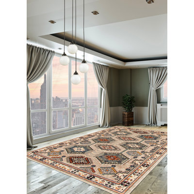 Tapis taupe / bleu Agel