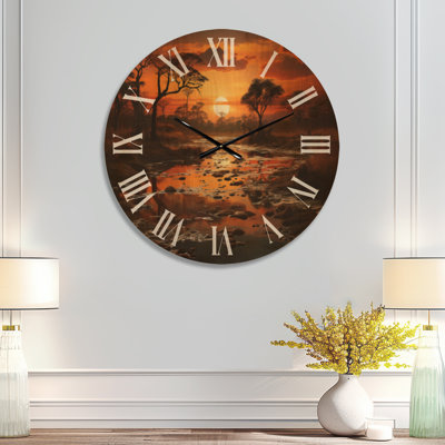 Horloge murale surdimensionnée en bois africain