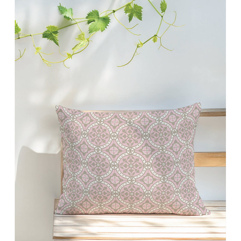 Coussin extérieur Aleah, Rose géométrique