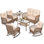 Lankin Wicker 6 - Person Patio Conversation Set with Cushions