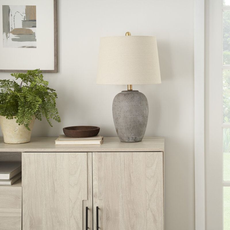 Lampe de table en céramique Brejon, Brun, Beige