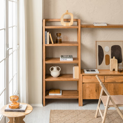 Kirisa 70" H x 30" W x 16" D Etagere Solid Wood Bookcase