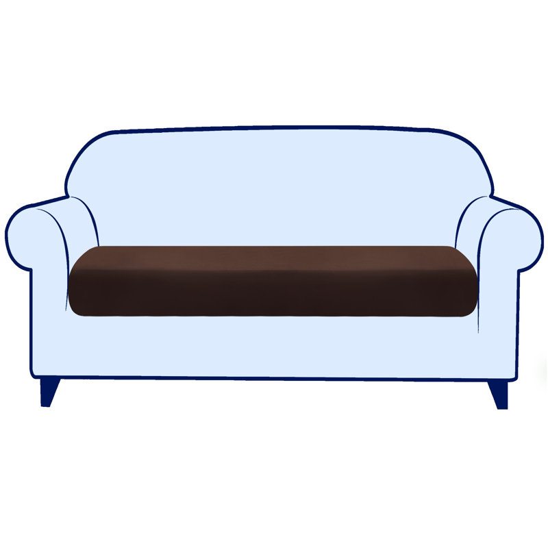 Box Cushion Loveseat Slipcover, Chocolate