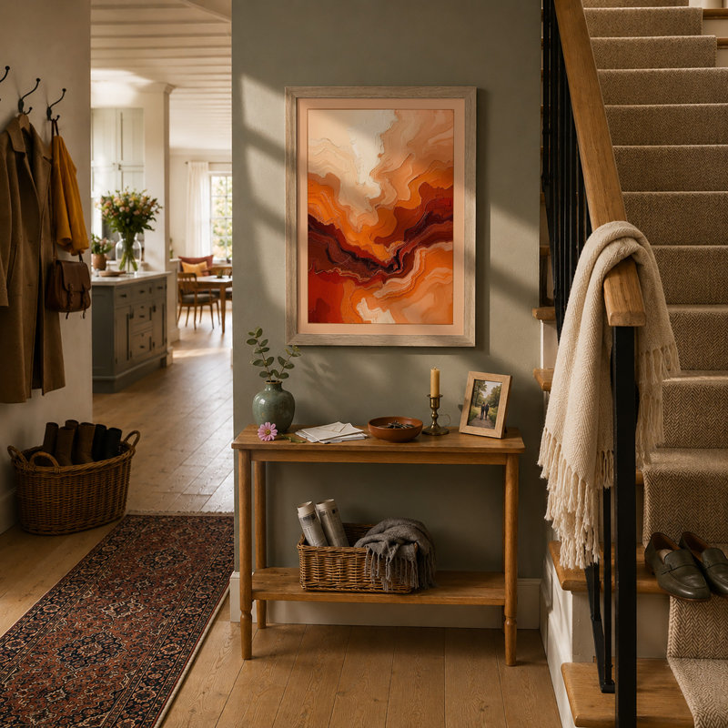Molten Flow Abstract - Framed Print, Oak, A4 - 29.7 x 21.0 cm