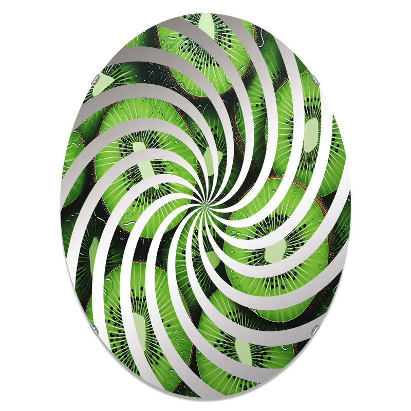 Miroir décoratif vortex Emerald Elegance Kiwi-MIR112947-Ovale, L 20 po x H 30 po