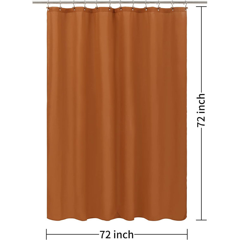 Solid Colors Extra Long Shower Curtain Liner Vinyl, Burnt Orange