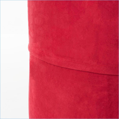 Fauteuil à billes cylindrique en suède de 4 pi Michael pour adultes | Rouge | Polyester