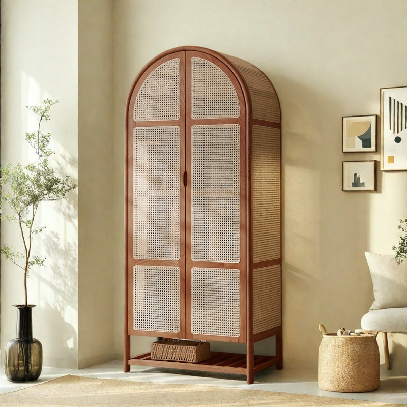 Armoire simple et rétro en bois massif, Noyer
