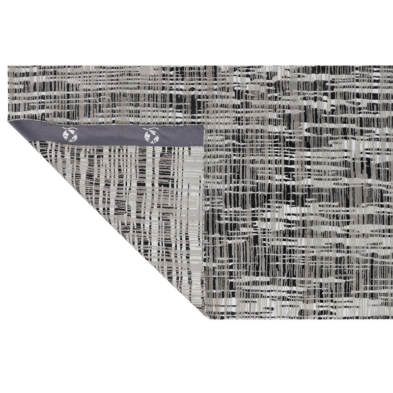 Abstract Area Rug in White, Rectangle 2' x 3'