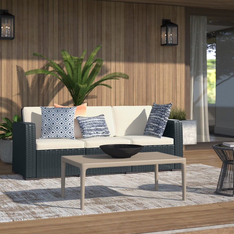 Canapé de patio de 78 po de largeur avec coussins Sperry, blanc