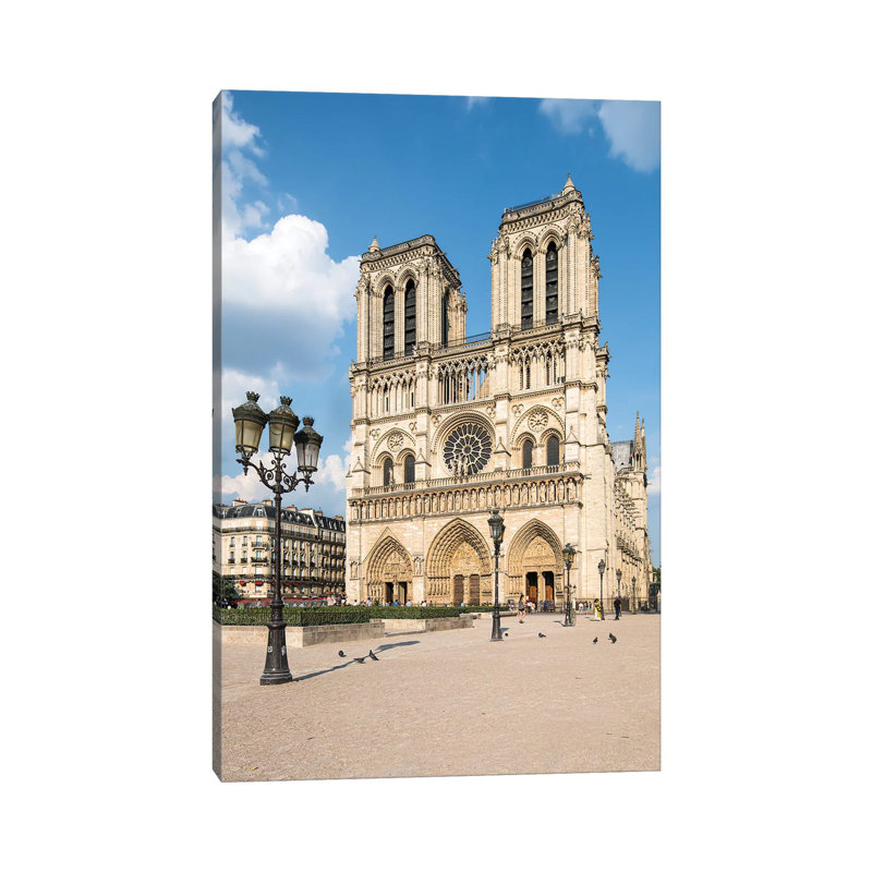 Cathédrale Notre-Dame de Paris, H 12 po x l 8 po x P 0,75 po, Toile tendue