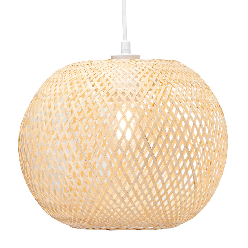 28cm H Round Pendant Shade ( Screw On ) in Brown