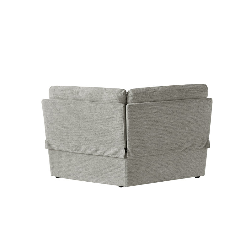 Upholstered Power Motion Modular 4-Piece 3-Recliner L-Sectional, Gray Green Polyester