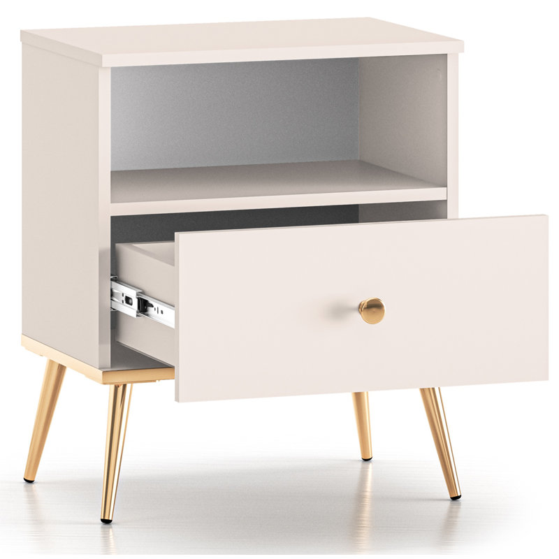 50cm W Manufactured Wood Bedside Table