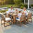 Rustic Patio Table And Chairs Set For 6 - Outdoor Dining Furniture With Umbrella Hole, Durable Wooden Frame, Cushions Included-829574773