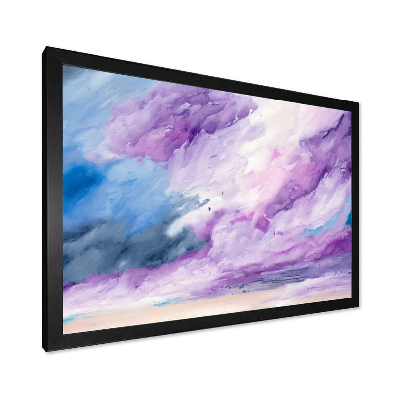 «Violet Storm at the Horizon», reproduction sur toile, Cadre simple noir, H 12 po x l 20 po x P 1 po