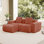 L-Shaped 2-Seater Sectional Sofa with Movable Ottoman