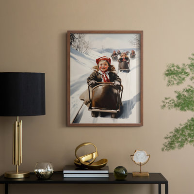 «Christmas Holiday Art», série 2-XXIX, reproduction encadrée - bois massif