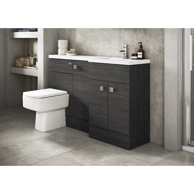 Fusion 3 Piece Toilet & Basin Unit, Right-Handed, Gloss White