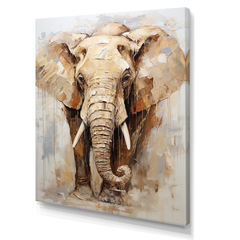 «Tusked Elephant Portrait I», reproduction sur toile, Toile tendue, H 44 po x l 34 po x P 1,5 po