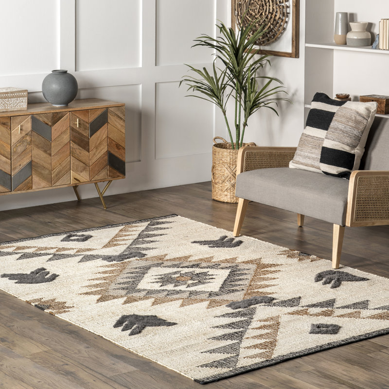 Tapis en jute pour salle à manger Soelch, Rectangle de 5 pi x 8 pi