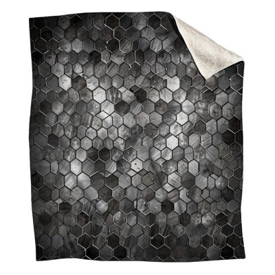 Metallic Hexagon Tiles Blankets