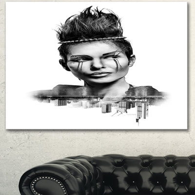 " Double Exposure Woman With Hair "