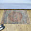 TAPIS EN POLYESTER MACHINE - 2 pi x 3 pi 10 po, de forme rectangulaire, de couleur bleu beige, de style oriental traditionnel classique, de tapis à poils courts fabriqués à la machine