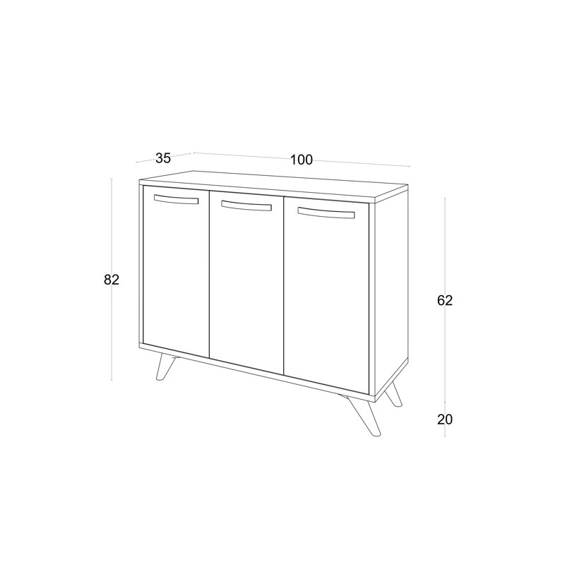 Buffet de 39,4 po de largeur, Blanc