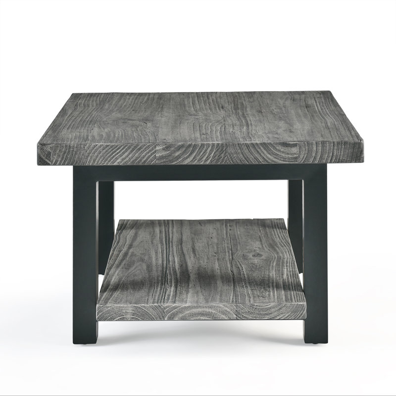 Four Leg Coffee Table with Storage, Slate Grey