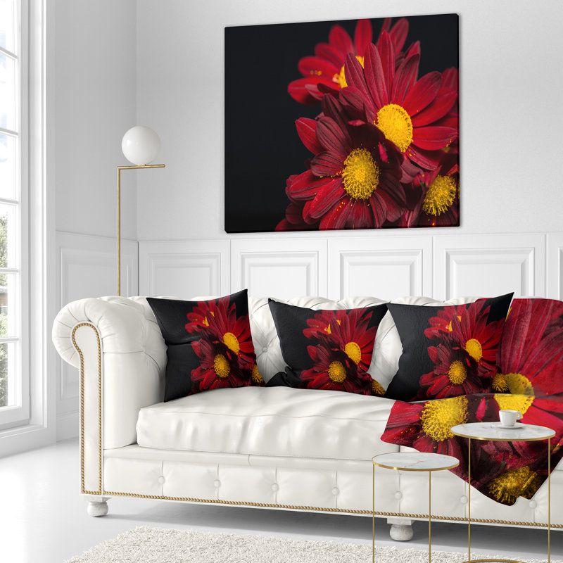 Coussin décoratif en velours rouge