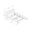 Lit, taille simple, adolescent, rembourré, aspect cuir brun, pieds en bois, transitionnel