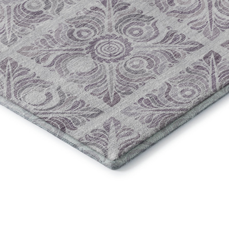 Tapis lavande Prisco lavable à la machine de qualité supérieure, Rectangle 10 pi x 14 pi
