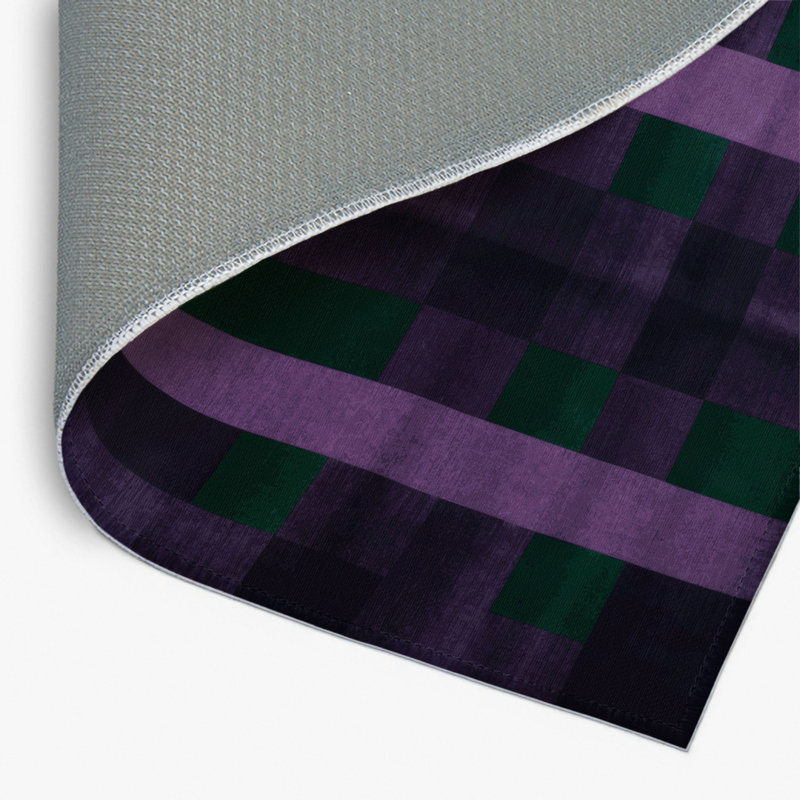 Tapis intérieur / extérieur mauve à carreaux, Rectangulaire 2 pi x 3 pi