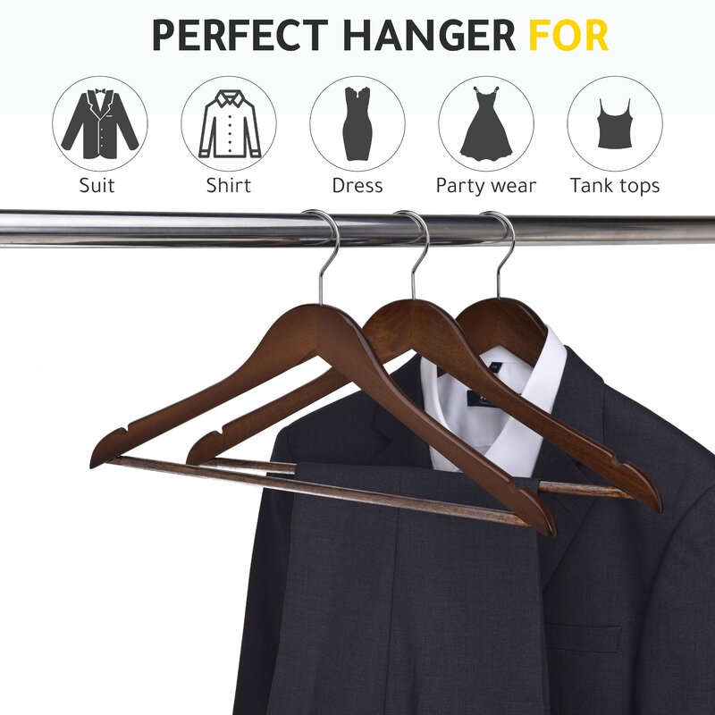 Rebrilliant Lowenstein Wood Non-Slip Standard Hanger & Reviews | Wayfair