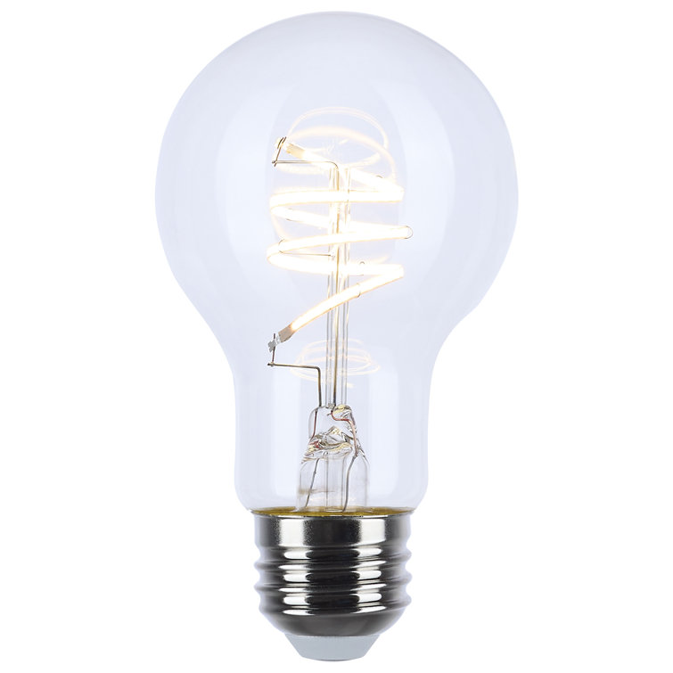 6 Watt LED - Reminiscent- Flex Grey Coil Filament - A19 - Medium Base - 2700K CCT - Clear - 120 Volt
