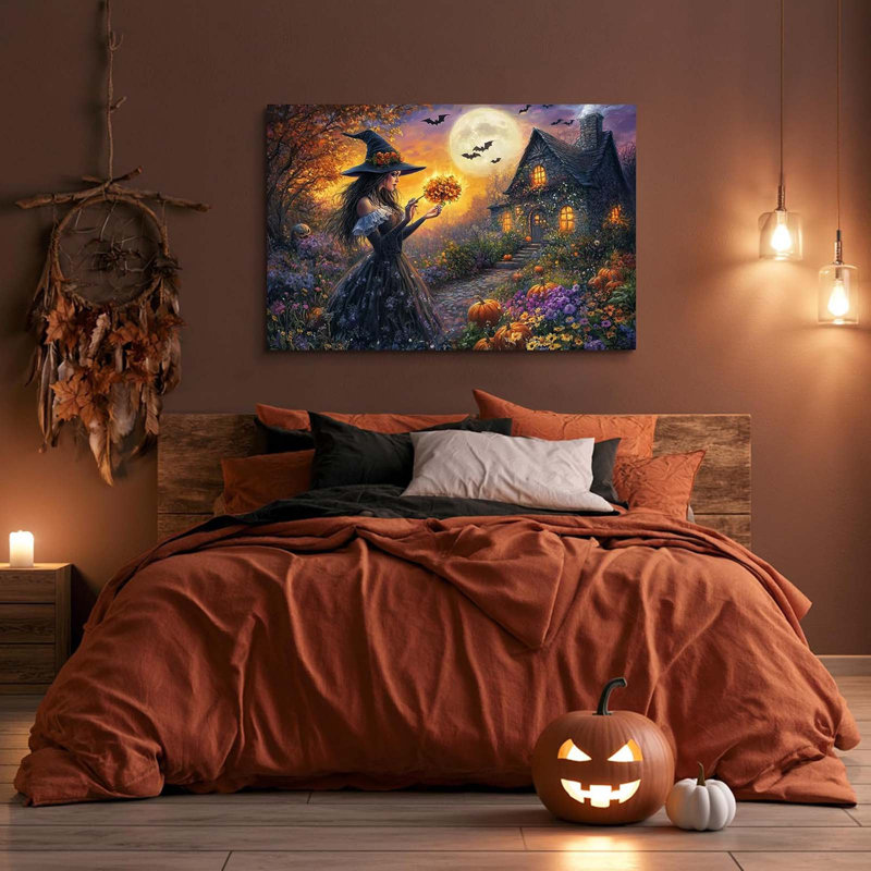 Halloween Witch Canvas Wall Art 40x60cm