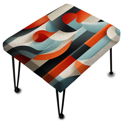 Futuriste Stripe and Sphere Symphony - Repose-pieds rectangulaire rayé