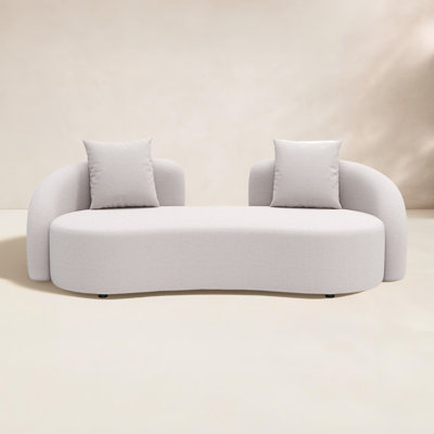 Kaly 90.6'' Wide Curved Patio Sofa with Cushions