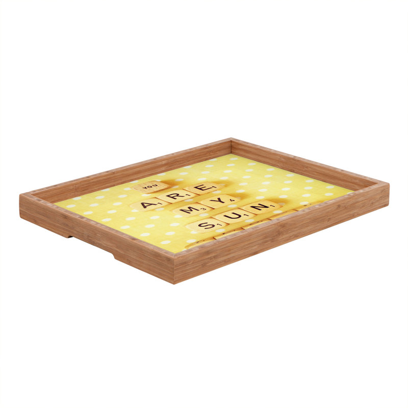 Happee Monkee Wood Tray, 1.75" H x 18" W x 14" D