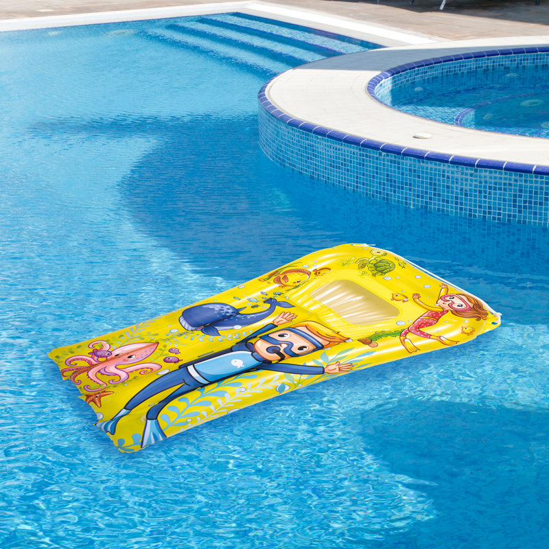 29" Yellow Underwater Sea World Inflatable Kick Board, Yellow