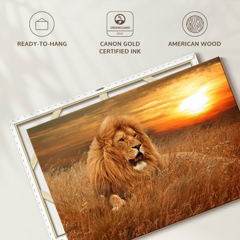 Lion couché Brampt, H 34 po x l 51 po