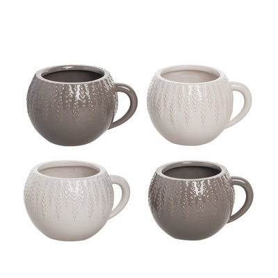 Stoneware 5.5 in. Multicolor Autumn Floral Common Ground Mugs Set of 4