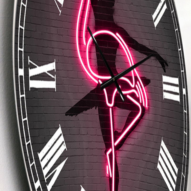 Horloge murale néon flamant rose et ballerine, Petit