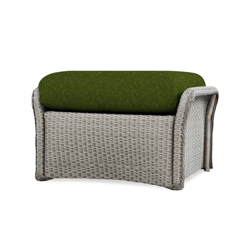 Weekend Retreat Outdoor Ottoman, Flagship Lapis Sunbrella®, Pewter