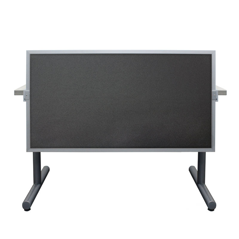 Panneau d'intimité acoustique fixé au bureau, Zéro, En aluminium, H 24 po x l 66 po x p 0,63 po