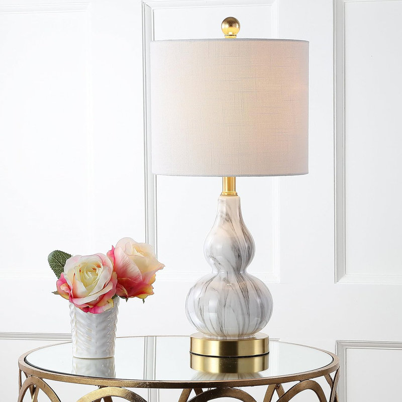 Lampe de table 20,5 "Galliano, Noir / blanc